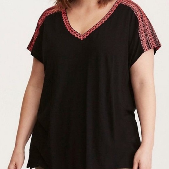 Torrid Tops - Embroidered Dolman Tee Torrid Tops - Embroidered Dolman Tee